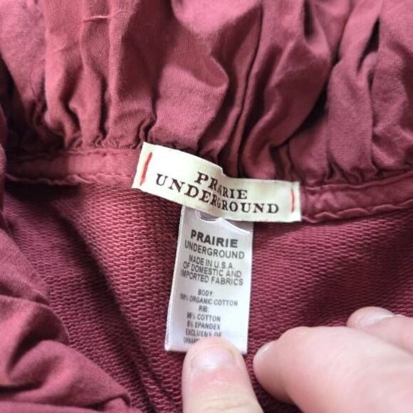 Prairie Underground Long Cloak Hoodie in raspberry sz Small - Picture 3 of 4